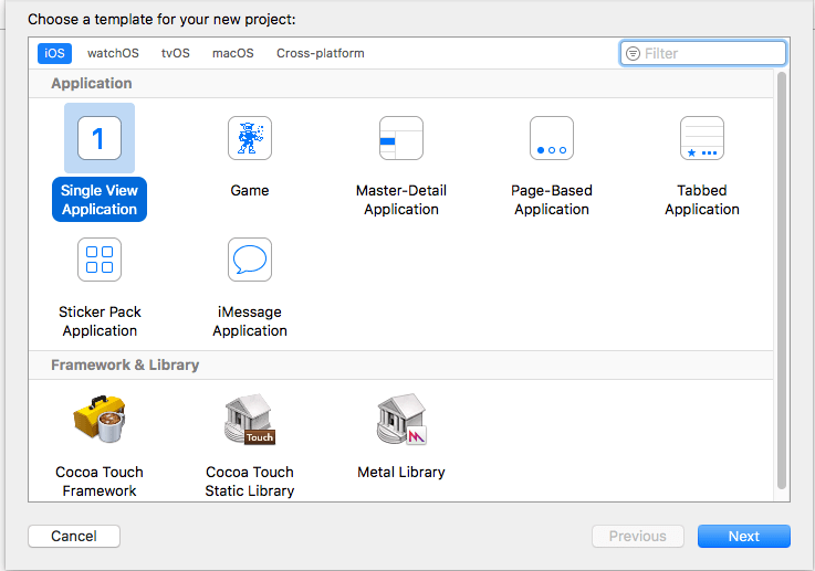 Create New Xcode Project