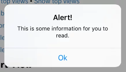 ios pop up alert message