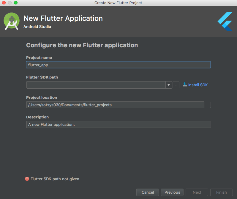 configure flutter application