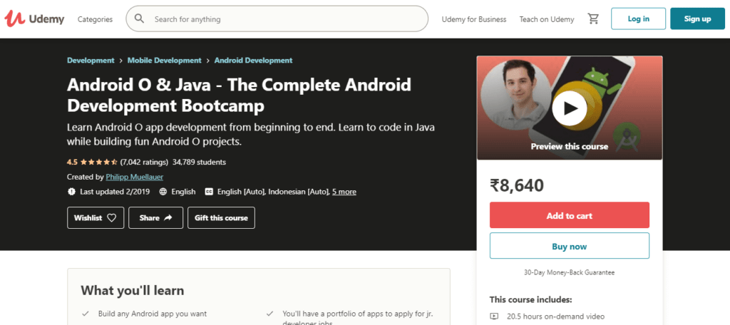 Udemy Android O Java The Complete Android Development Bootcamp