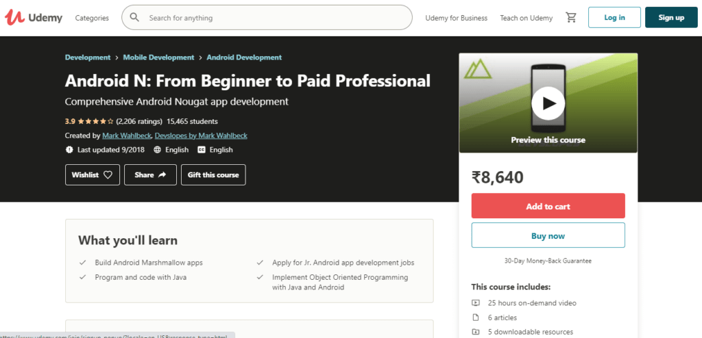 Udemy Android N from Beginner to Paid Professional