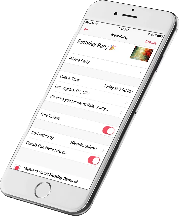 Loop app screen