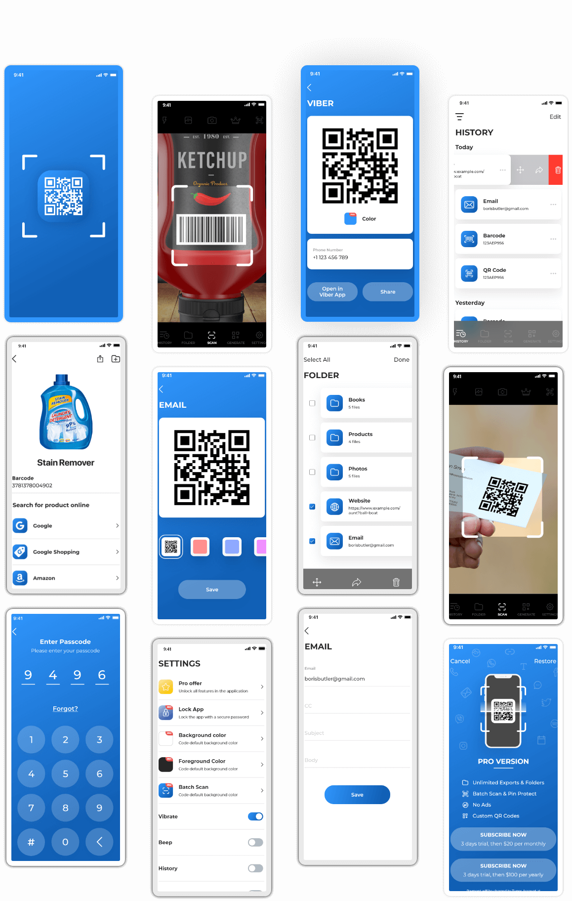 QR code app screen