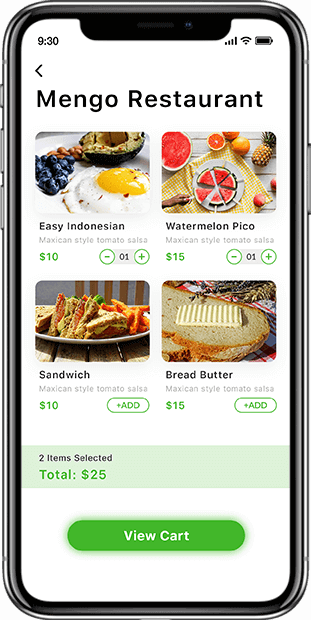 Food ordering customer app