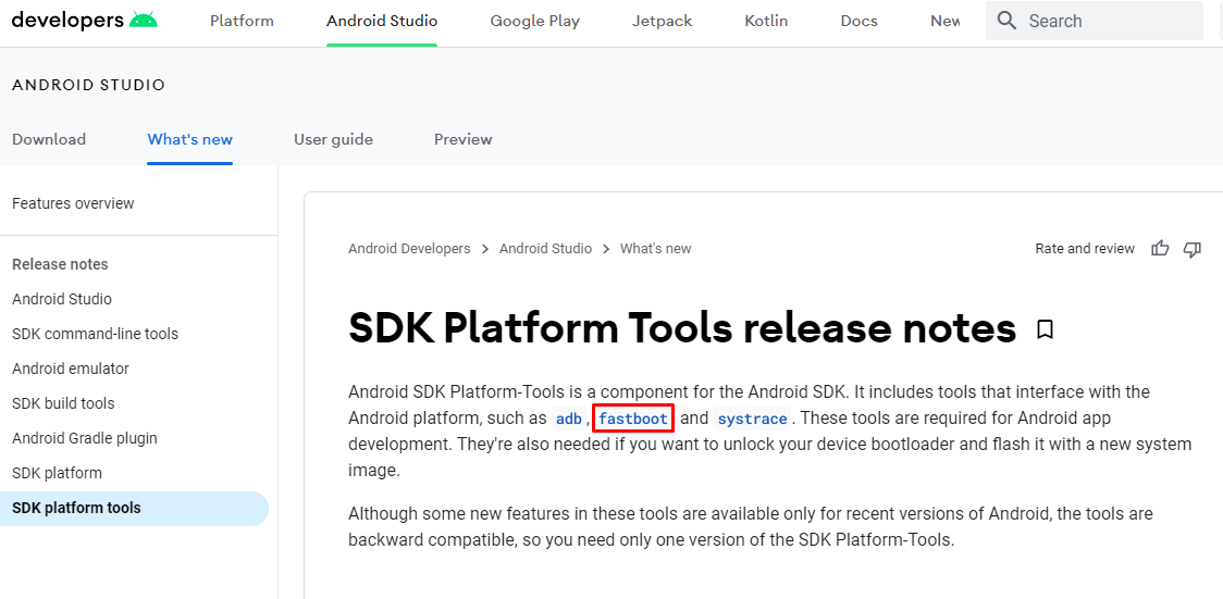 sdk platforms tools