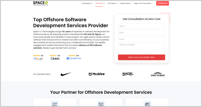 Space-O Technologies offshore development
