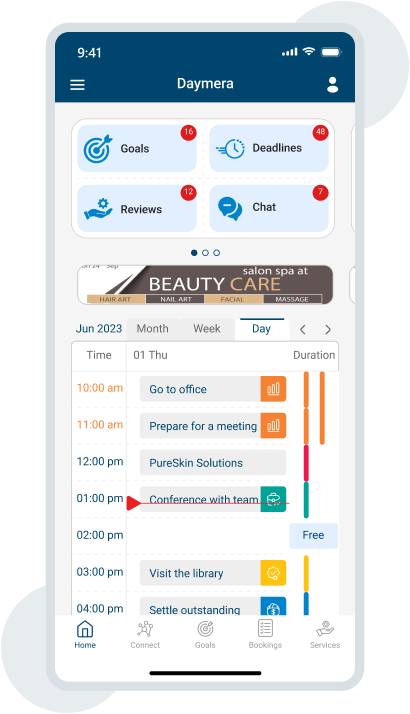 Key Features of user app Daymera