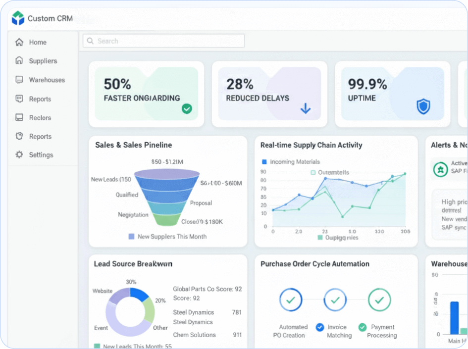 Custom CRM for Manufacturing & Supplier Operations
