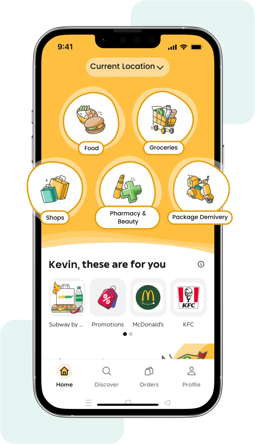 Glovo customer mobile app features