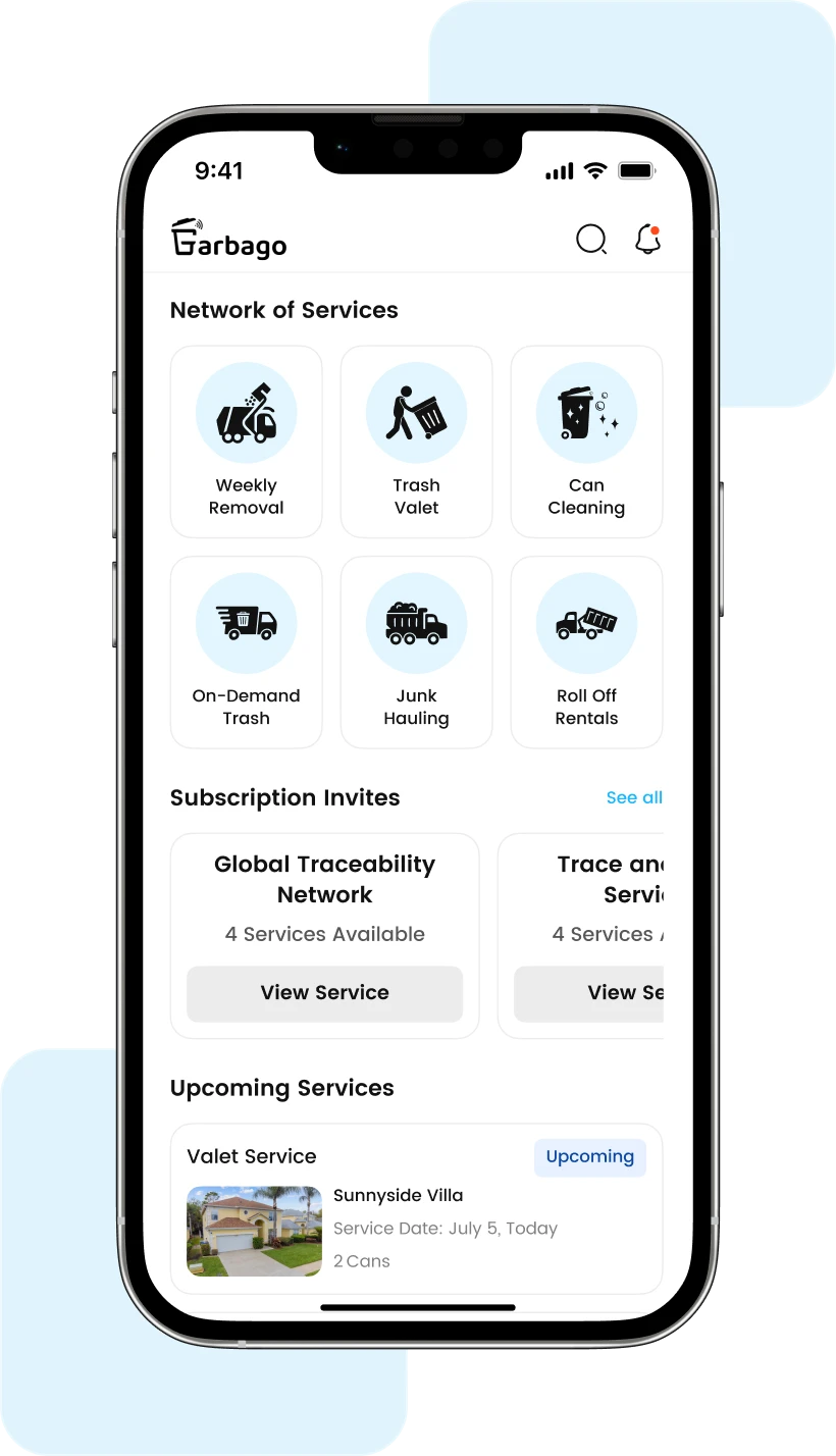 GarbaGo end-user customer mobile app