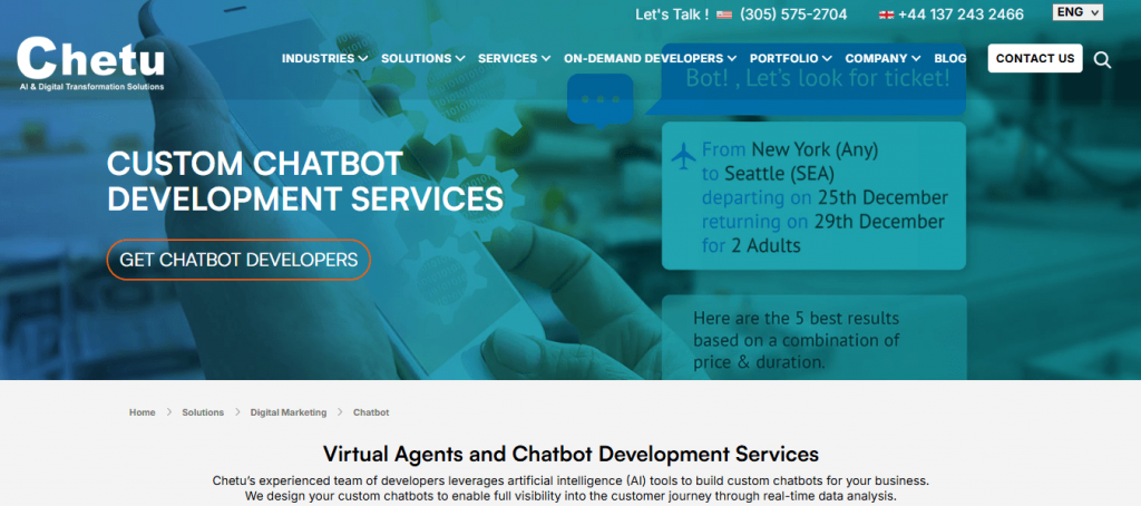 Chetu- AI Chatbot Development Services
