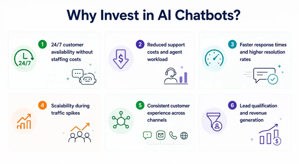Top 6 Benefits of AI Chatbot Development for Business