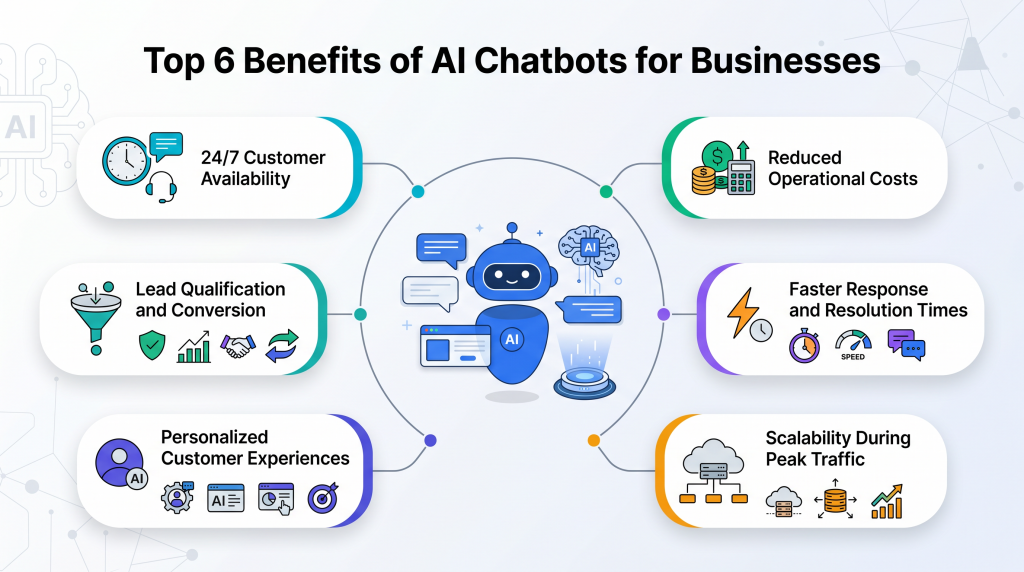 6 Key Benefits of AI Chatbots for Business