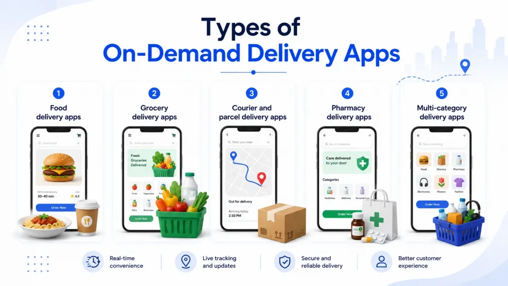 Types of On-Demand Delivery Apps