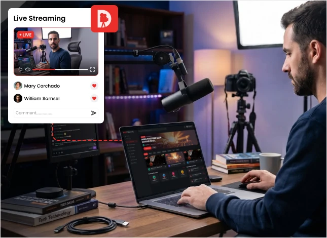 indistreams live streaming and video platform development
