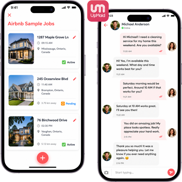 About the UpMaid house cleaning app