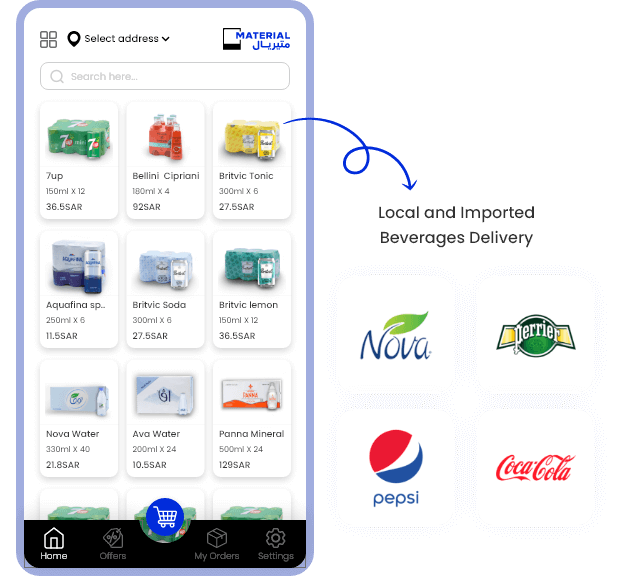 About the Material drinks delivery app