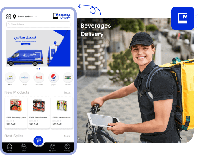 Material on-demand drinks delivery app