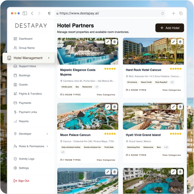 About the DestaPay group hotel booking platform