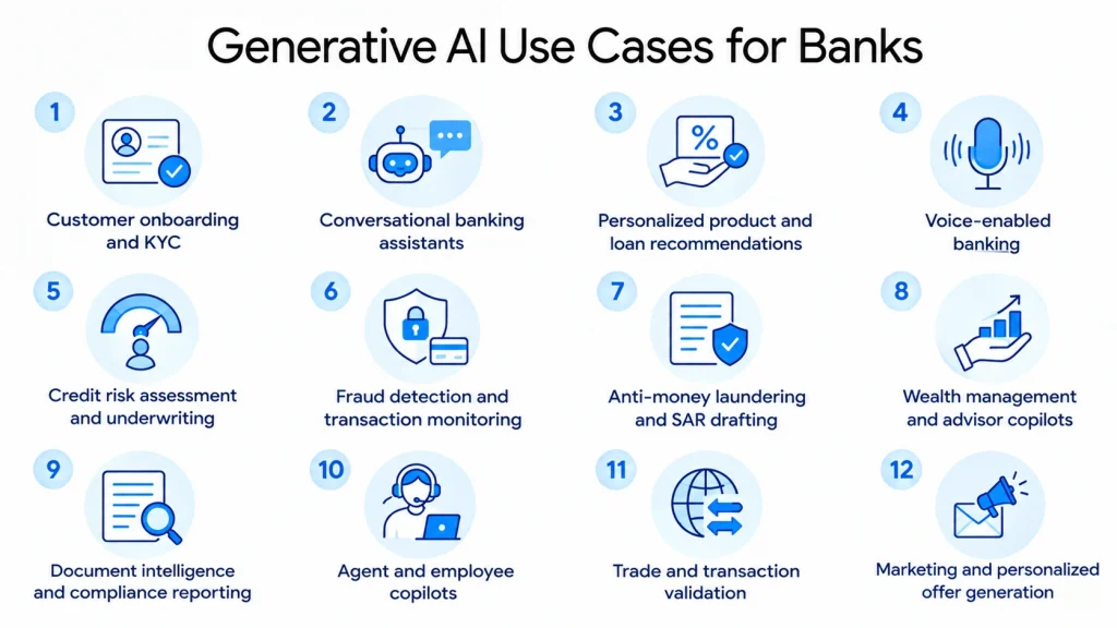 Top 12 Generative AI Use Cases in Banking