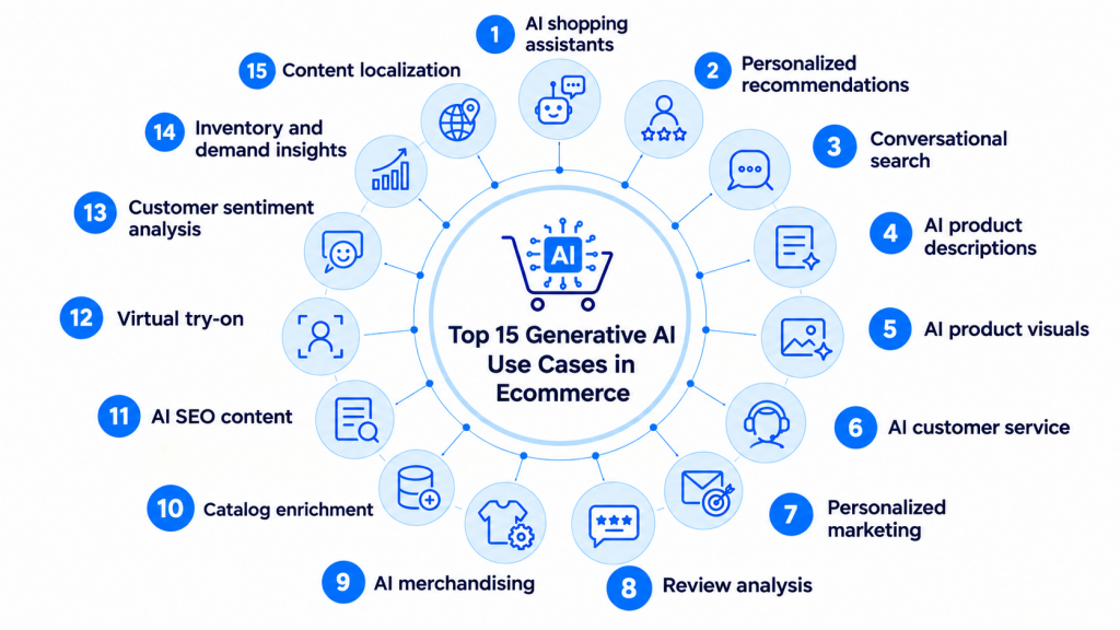 Top 15 Generative AI Use Cases in Ecommerce