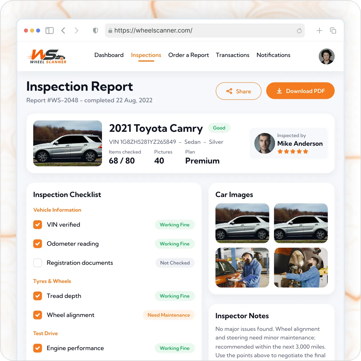 About Vehicle Inspection System for Used Vehicles