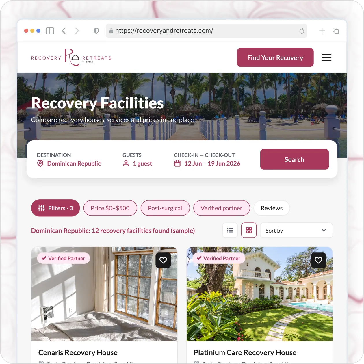 About Recovery Facility Booking Platform