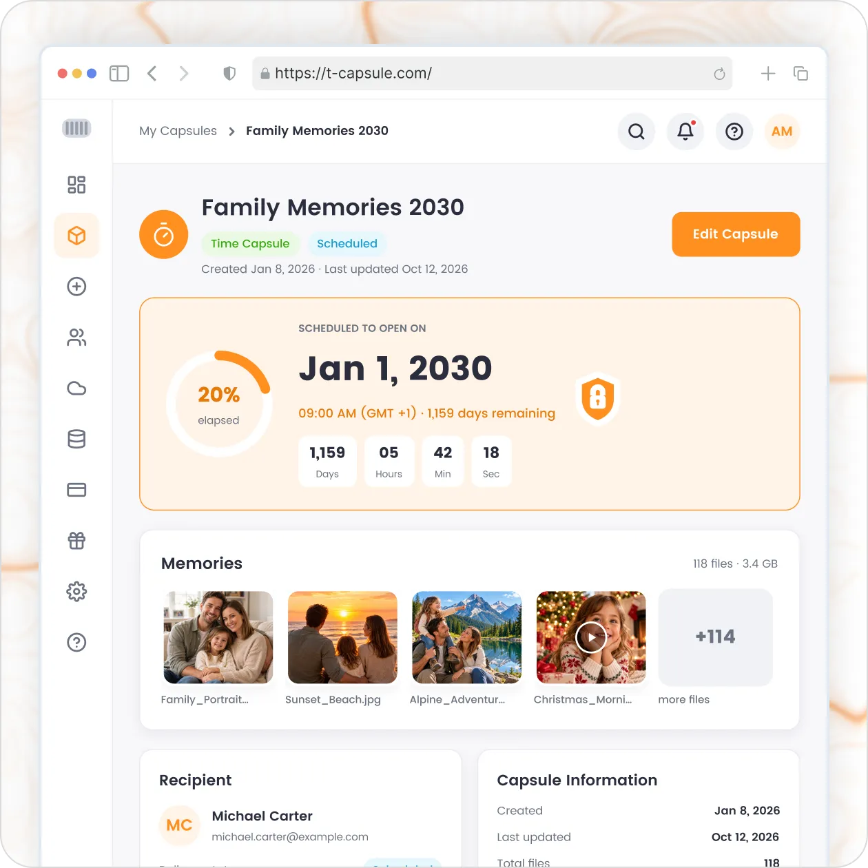 About Digital Time Capsule Platform for Secure Memories