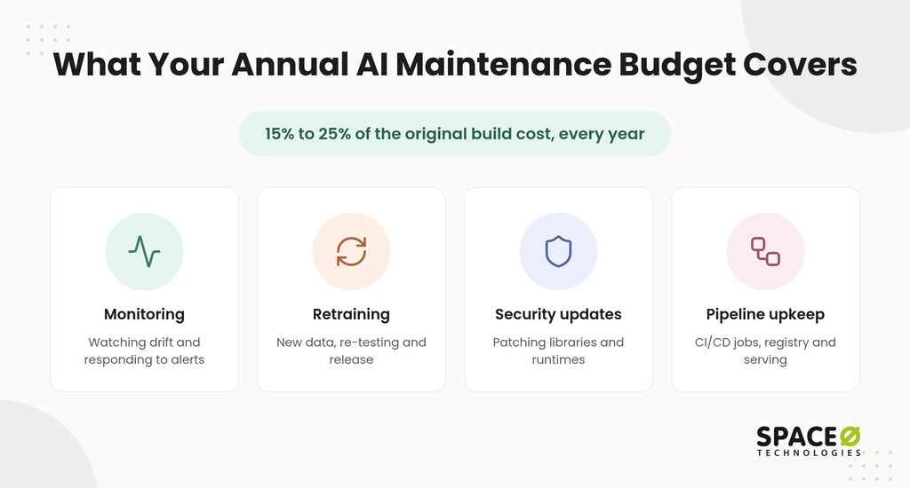 What does the annual maintenance budget cover?